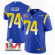 Men's Los Angeles Rams #74 Merlin Olsen 2022 Royal Super Bowl LVI Vapor Limited Stitched Jersey Nfl