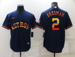 Men's Houston Astros #2 Alex Bregman Navy Blue Rainbow Stitched MLB Cool Base Nike Jersey Mlb