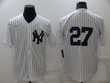 Men's New York Yankees #27 Giancarlo Stanton No Name White Throwback Stitched MLB Cool Base Nike Jersey Mlb