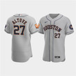 Men's Houston Astros #27 Jose Altuve Gray 60Th Anniversary Flex Base Stitched Baseball Jersey Mlb