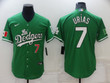 Men's Los Angeles Dodgers #7 Julio Urias Green With Los 2021 Mexican Heritage Stitched Baseball Jersey Mlb