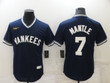 Men's New York Yankees #7 Mickey Mantle Navy Blue Cooperstown Collection Stitched MLB Throwback Jersey Mlb