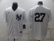Men's New York Yankees #27 Giancarlo Stanton White No Name Stitched MLB Nike Cool Base Jersey Mlb