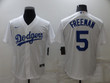Men's Los Angeles Dodgers #5 Freddie Freeman White Cool Base Stitched Baseball Jersey Mlb