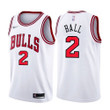 Big Size Chicago Bulls #2 Lonzo Ball White 2021 Nike Swingman Stitched Jersey Nba