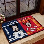 Personalized House Divided Doormat, Custom House Divided Welcome Mat, NFL Football Doormat, Baseball Doormat, Mickey Minnie Doormat dm05MY