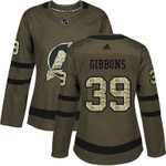 Adidas New Jersey Devils #39 Brian Gibbons Green Salute To Service Women's Stitched Nhl Jersey Nhl- Women's