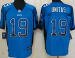 Nike Indianapolis Colts #19 Johnny Unitas Drift Fashion Blue Elite Jersey Nfl