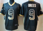 Nike New Orleans Saints #9 Drew Brees Drift Fashion Black Elite Jersey Nfl
