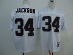 Oakland Raiders #34 Bo Jackson White Throwback Jersey Nfl