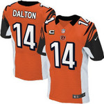 Nike Cincinnati Bengals #14 Andy Dalton Orange C Patch Elite Jersey Nfl