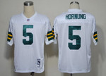 Green Bay Packers #5 Paul Hornung White Short-Sleeved Throwback  Jersey Nfl