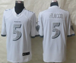 Nike Baltimore Ravens #5 Joe Flacco Platinum White Limited Jersey Nfl