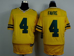 Nike Green Bay Packers #4 Brett Favre Yellow Elite Jersey Nfl