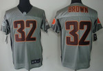 Nike Cleveland Browns #32 Jim Brown Gray Shadow Elite Jersey Nfl