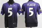 Nike Baltimore Ravens #5 Joe Flacco Purple/Black Fadeaway Elite Jersey Nfl