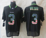 Nike Seattle Seahawks #3 Russell Wilson 2014 USA Flag Fashion Black Elite Jersey Nfl