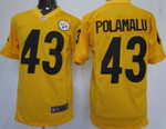 Nike Pittsburgh Steelers #43 Troy Polamalu Yellow Game Jersey Nfl