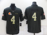 Men's Cleveland Browns #4 Deshaun Watson Black Salute To Service Limited Stitched Jersey Nfl