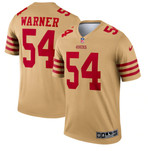 Men's San Francisco 49Ers #54 Fred Warner 2022 New Gold Inverted Legend Stitched Football Jersey Nfl