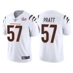 Men's Cincinnati Bengals #57 Germaine Pratt 2022 White Super Bowl LVI Vapor Limited Stitched Jersey Nfl