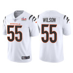 Men's Cincinnati Bengals #55 Logan Wilson 2022 White Super Bowl LVI Vapor Limited Stitched Jersey Nfl