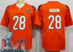 Men's Cincinnati Bengals #28 Joe Mixon Limited Orange 2022 Super Bowl LVI Bound Vapor Jersey Nfl