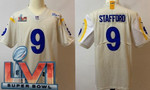 Men's Los Angeles Rams #9 Matthew Stafford Limited Bone 2022 Super Bowl LVI Bound Vapor Jersey Nfl