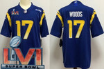 Men's Los Angeles Rams #17 Robert Woods Limited Blue 2022 Super Bowl LVI Bound Vapor Jersey Nfl