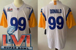 Men's Los Angeles Rams #99 Aaron Donald Limited White Alternate 2022 Super Bowl LVI Bound Vapor Jersey Nfl
