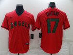Men's Los Angeles Angels #17 Shohei Ohtani Red 2022 Memorial Day Stitched MLB Nike Cool Base Jersey Mlb