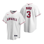 Men's Los Angeles Angels #3 Waylor Ward White Cool Base Stitched Jersey Mlb