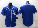 Men's Kansas City Royals Blank Blue Cool Base Stitched Jersey Mlb
