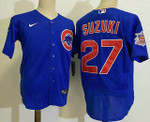 Men's Chicago Cubs #27 Seiya Suzuki Blue Stitched MLB Flex Base Nike Jersey Mlb