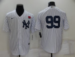 Mens New York Yankees #99 Aaron Judge White Cool Base Stitched Rose Baseball Jersey Mlb