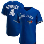 Men's Toronto Blue Jays #4 George Springer Royal Flex Base Stitched Jersey Mlb