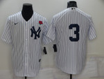 Men's New York Yankees #3 Babe Ruth White No Name Stitched Rose Nike Cool Base Throwback Jersey Mlb
