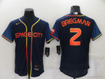 Men's Houston Astros #2 Alex Bregman 2022 Navy City Connect Flex Base Stitched Baseball Jersey Mlb