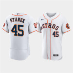 Men's Houston Astros #45 Ryne Stanek White 60Th Anniversary Flex Base Stitched Baseball Jersey Mlb