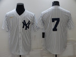 Men's New York Yankees #7 Mickey Mantle No Name White Throwback Stitched MLB Cool Base Nike Jersey Mlb