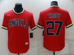 Men's Los Angeles Angels #27 Mike Trout Red Cool Base Stitched Jersey Mlb