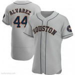 Mens Houston Astros #44 Yordan Alvarez Authentic Gray Road Jerseys Mlb