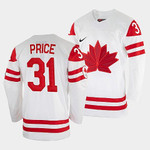 Men's Carey Price Canada Hockey White 2022 Beijing Winter Olympic #31 Home Jersey Nhl