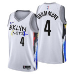 Men's Brooklyn Nets #4 Andre Drummond 2022-23 White City Edition Stitched Basketball Jersey Nba