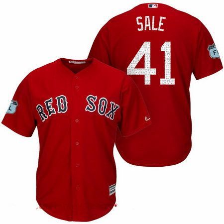 Men's Boston Red Sox #41 Chris Sale Red 2017 Spring Training Stitched Mlb Majestic Cool Base Jersey Mlb