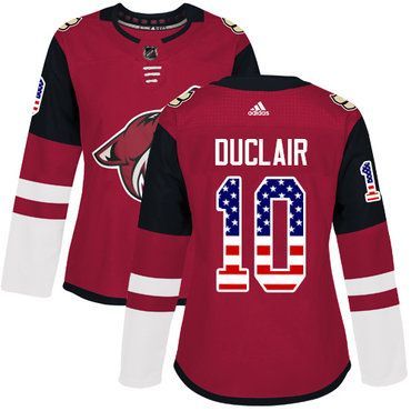 Adidas Arizona Coyotes #10 Anthony Duclair Maroon Home Authentic Usa Flag Women's Stitched Nhl Jersey Nhl- Women's