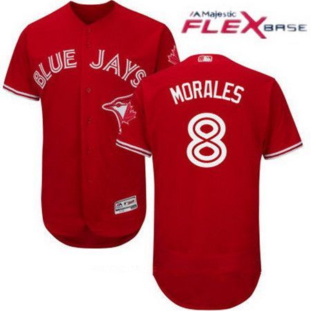 Men's Toronto Blue Jays #8 Kendrys Morales Red Stitched Mlb 2017 Majestic Flex Base Jersey Mlb