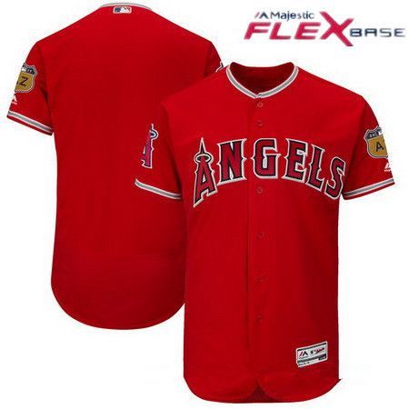 Personalize Jersey Men's Los Angeles Angels Of Anaheim Majestic Scarlet Red 2017 Spring Training Authentic Flex Base Stitched Mlb Custom Jersey Mlb