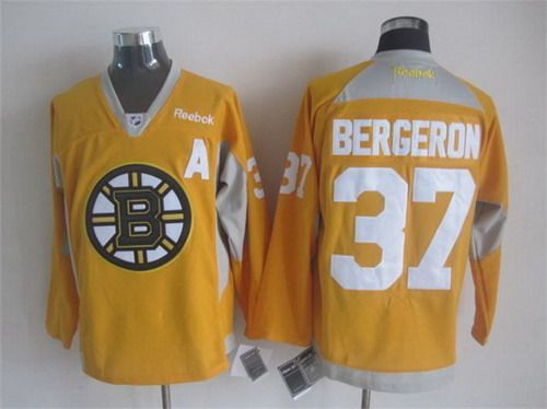 Boston Bruins #37 Patrice Bergeron 2014 Training Yellow Jersey Nhl