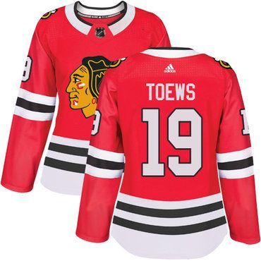 Adidas Chicago Blackhawks #19 Jonathan Toews Red Home Authentic Women's Stitched Nhl Jersey Nhl- Women's